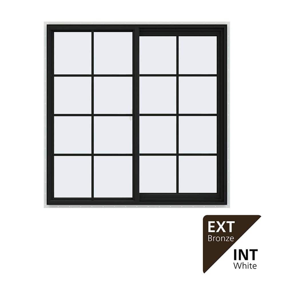 JELD-WEN 48 in. x 48 in. V-2500 Series Bronze FiniShield Vinyl