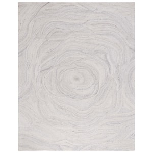 Abstract Light Gray/Beige 6 ft. x 9 ft. Floral Eclectic Area Rug