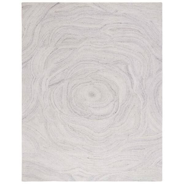 SAFAVIEH Abstract Light Gray/Beige 6 ft. x 9 ft. Floral Eclectic Area Rug