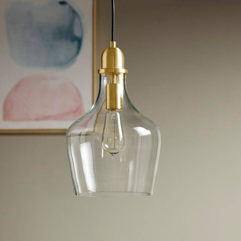 Modern 60-Watt 1-Light Gold Bell Pendant Design Pendant Light with Bell Glass Shade(No Bulbs) price history on PriceWatchPro