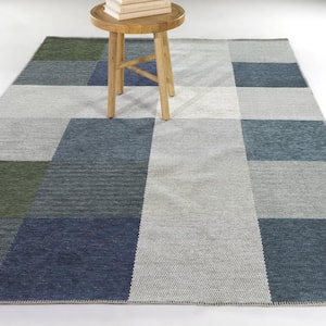 Davies Blue 8 ft. x 10 ft. Geometric Area Rug