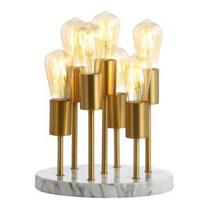 Pleiades 13.5 in. Brass Gold/White Modern Metal/Resin LED Accent Lamp
