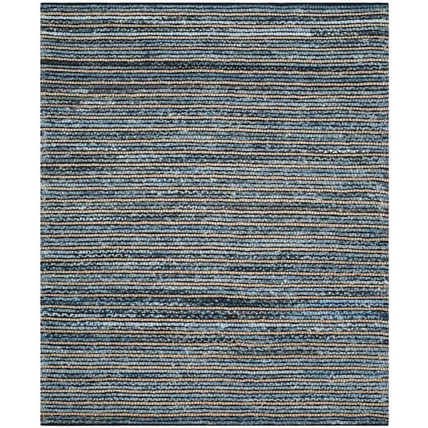 SAFAVIEH Cape Cod Blue/Natural 8 ft. x 10 ft. Striped Area Rug