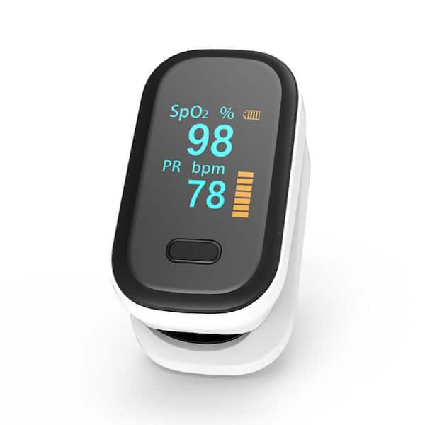Fingertip Pulse Oximeter, Blood Oxygen Saturation Monitor (SpO2) with Pulse  Rate Measurements and Pulse Bar Graph, Portable Digital Reading LED