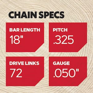 H72 Chainsaw Chain for 18 in. Bar, Fits Echo, Craftsman, Homelite, Poulan, Husqvarna, Makita and Others