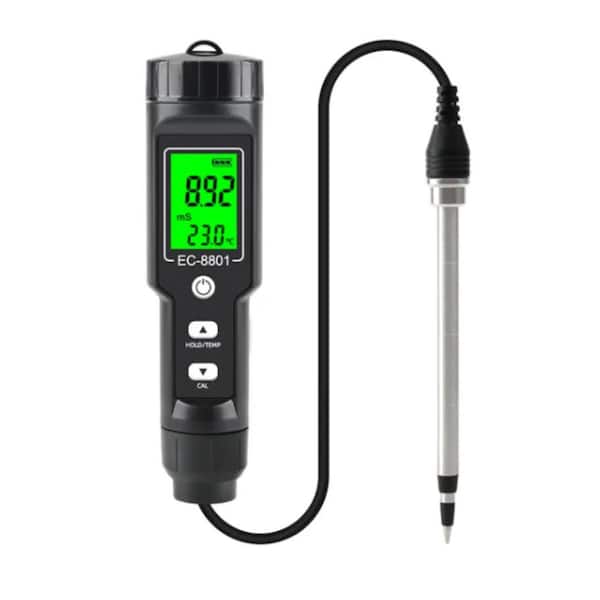 ITOPFOX EC-8801BB Digital Waterproof Soil Tester, Conductivity Meter, Sensor, Earth Analyzer Temp, 0 or 10.00 m/s