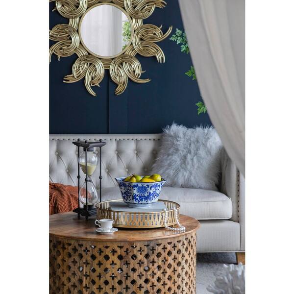 5.7 in. Blue and White Porcelain Centerpiece Decorative Bowl SW ...