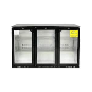 11 cu. ft. Glass Door Counter Height Back Bar Refrigerator with LED Interior Light in Black Coated Steel