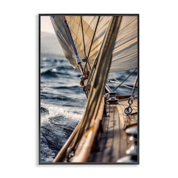 Stupell Industries Amidst The Blurring Sea by LSR Design Studio Black Framed Typography Giclee Art Print 30 in. x 20 in.