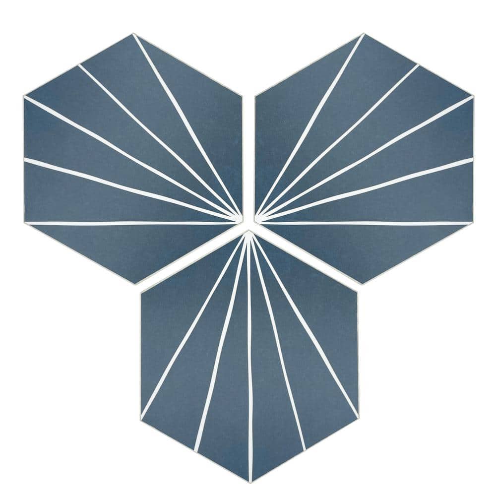 Art Deco Hexagon 6 in. x 7 in. Peel and Stick backsplash, Stone Composite Wall Tile, Blue (45 Tiles, 10 sq.ft.) price history on PriceWatchPro