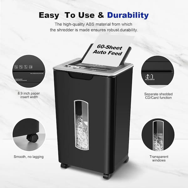 Yichuhaoxi Paper Shredder for Home Office, 60 Sheets Auto