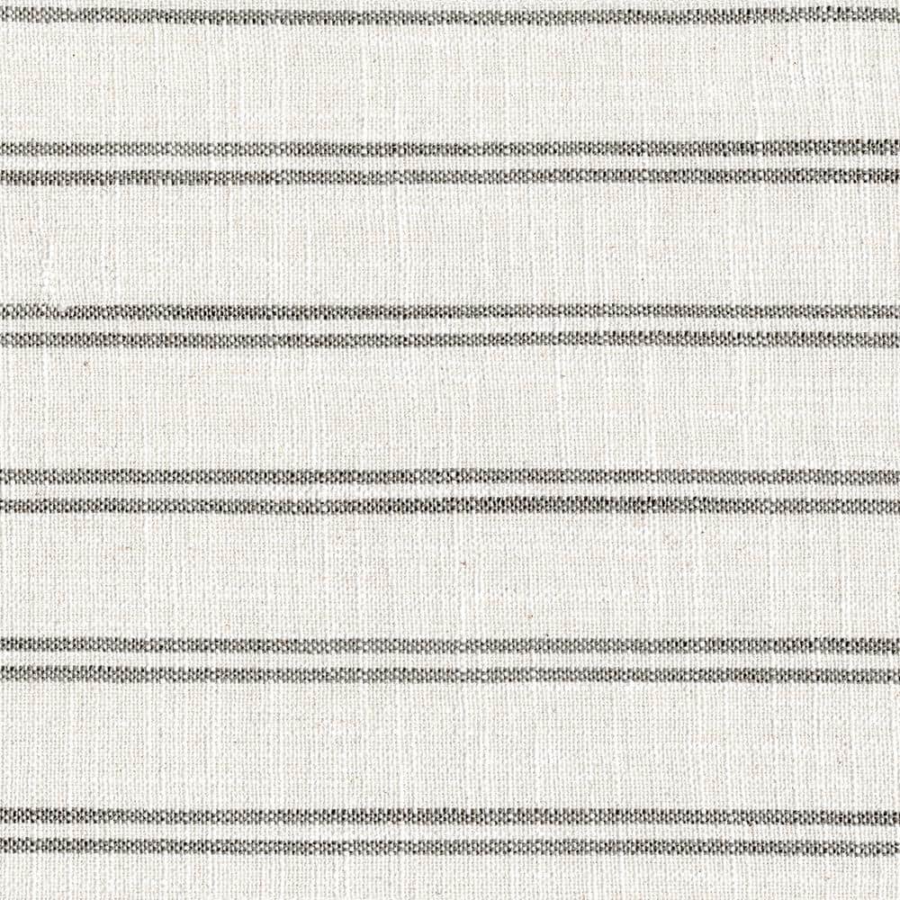 White and Gray Striped Fabric Lawson Sofa with Wood Frame