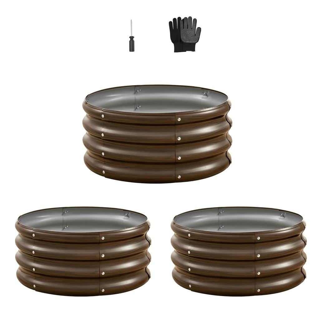 2 x 2 x 1 ft. Metal Raised Garden Bed, 3-Pack Galvanized Planter Garden Box, Wood Grain, Open Bottom price history on PriceWatchPro