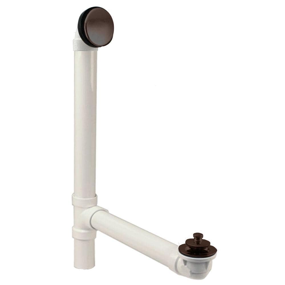 Illusionary Overflow 12 in. x 4 in. Sch. 40 PVC Bath Waste in Oil Rubbed Br