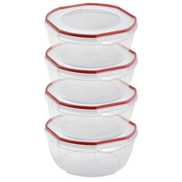 Ultra Seal 8.10 qt. Plastic Food Storage Bowl Container, 4-Pack