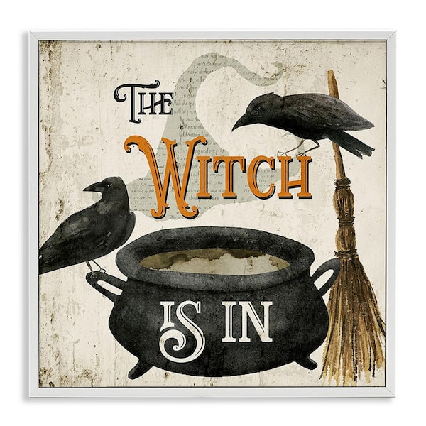 Stupell Industries Vintage Witch is in by Deane Beesley 1 Piece Framed Graphic Print Animal Poster Art Print 12 in. x 12 in.