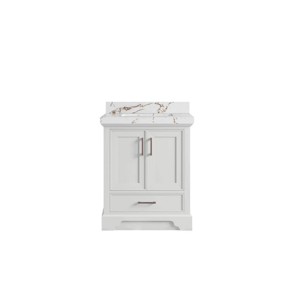 Charlotte 30 in. Single Sink Freestanding White Bath Vanity with Viola Brown Qt. Top Unassembled price history on PriceWatchPro