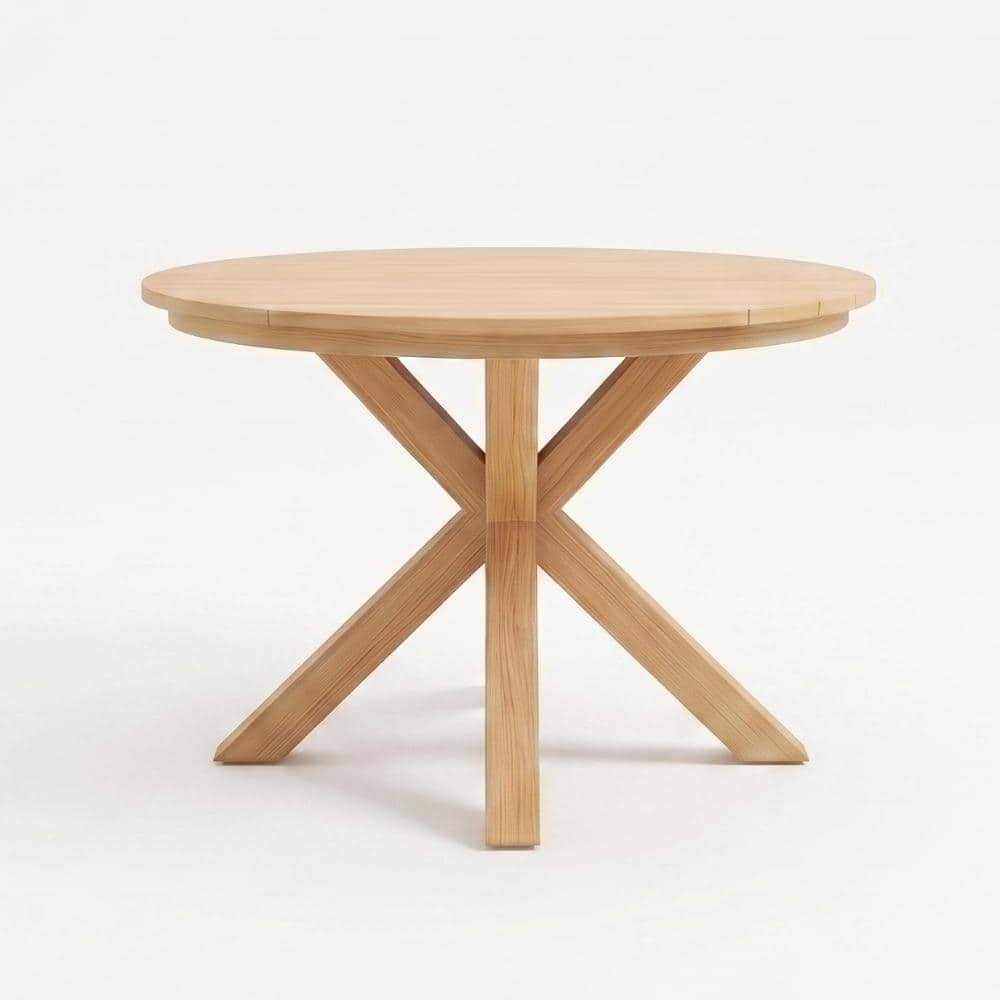 44.5 in. Round Acacia Wood Outdoor Dining Table with X-Shaped Base and Slatted Top price history on PriceWatchPro