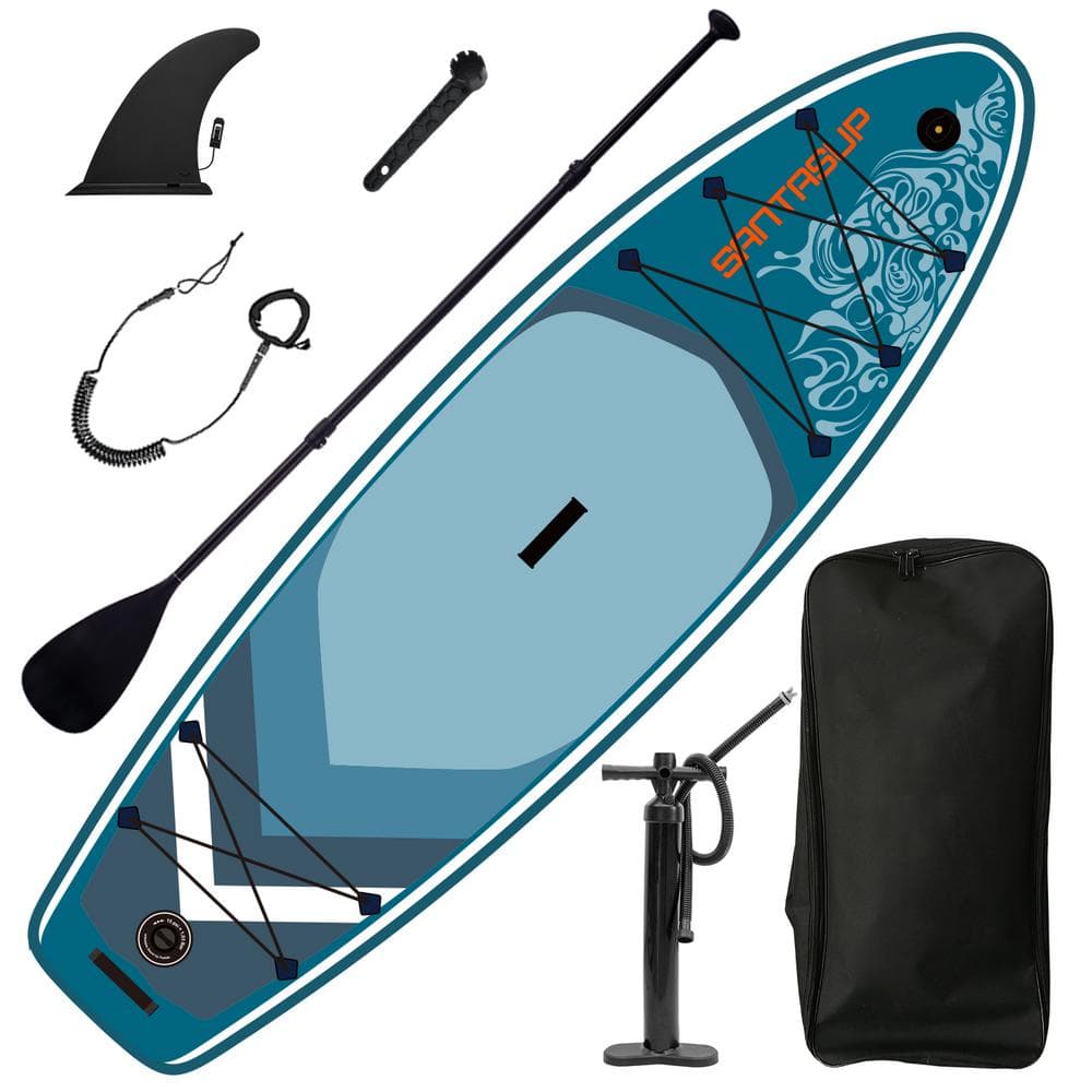 118 in. W x 33 in. L x 5 in. H Inflatable Stand Up Paddle Board Premium SUP Accessories Backpack Wide Stance Bottom Fin