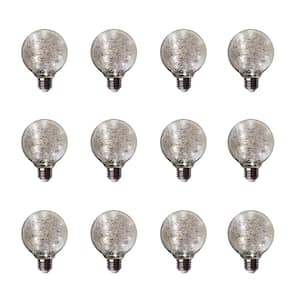 11-Watt Equivalent G25 Globe Fairy Light Crackle Glass LED Light Bulb in Soft White (12-Pack)