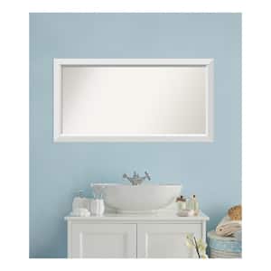 Blanco White 46.25 in. x 24.25 in. Custom Non-Beveled Wood Framed Bathroom Vanity Wall Mirror