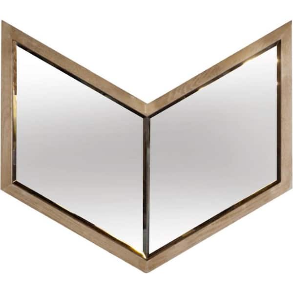 HomeRoots Mariana 22.53 in. x 25.98 in. Classic Irregular Framed Brown Vanity Mirror