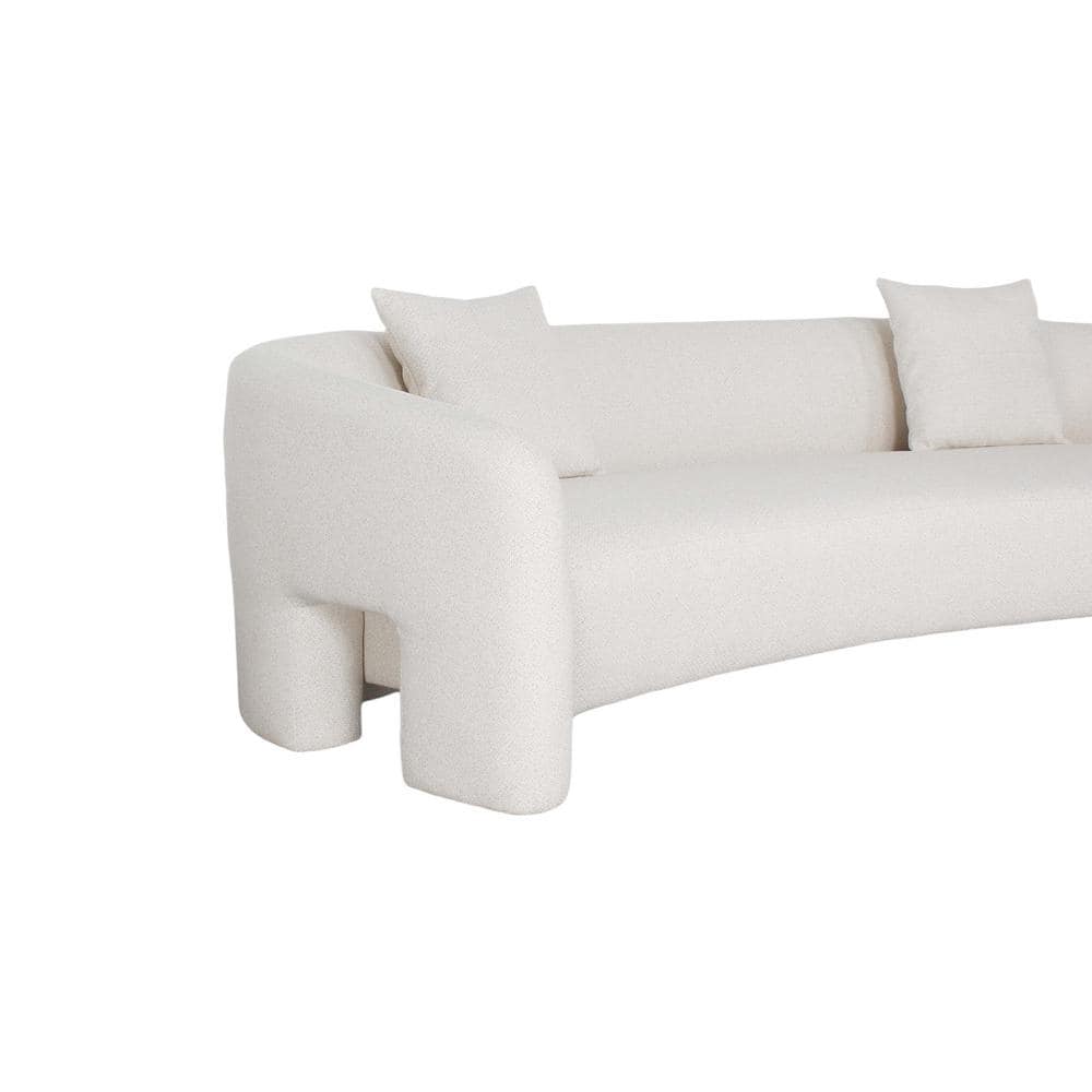 Sylvia 3-Piece Beige Tweed Sofa and Accent Chairs Set with Pine Wood Frame