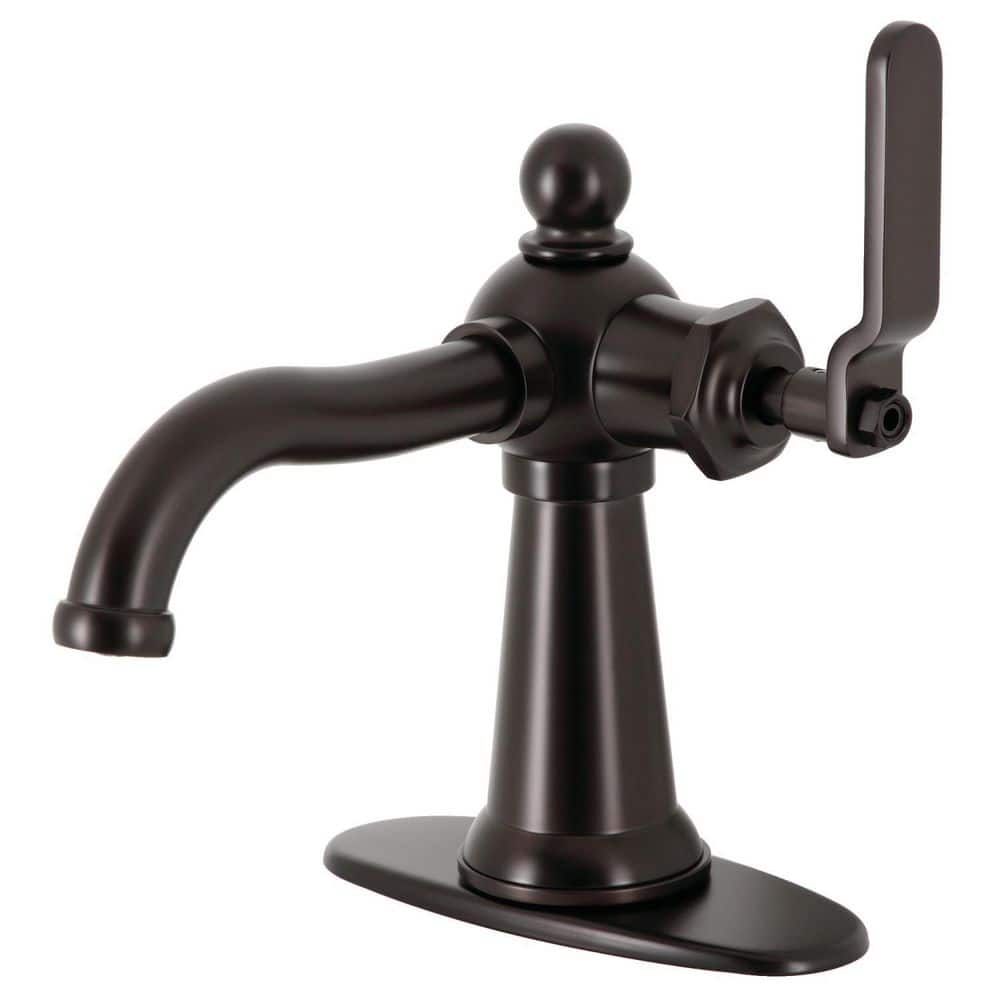 Kingston Brass Knight Single-Handle Single-Hole Bathroom Faucet with ...