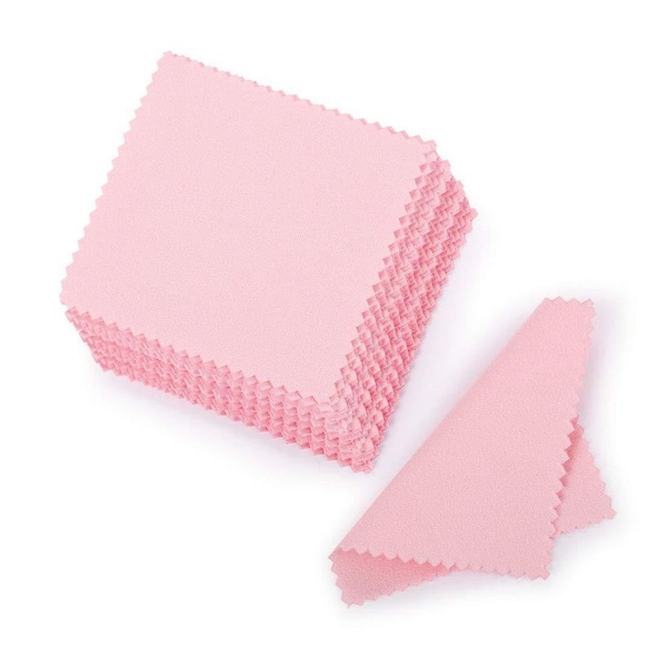 Pink 3 in. x 3 in. Jewelry Polishing Cloth for Sterling Silver Gold and Platinum Cleaning and Maintenance (50-Pack)