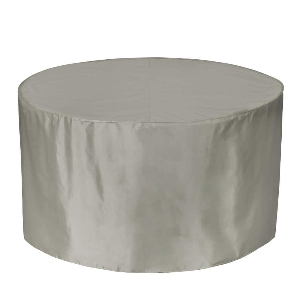 Gray Round 44'' Woven Polyester Fire Pit Cover