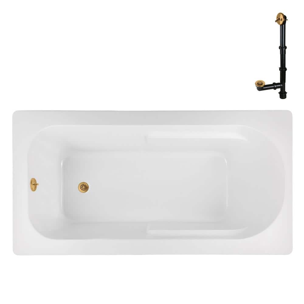 N-4300-742-BGL 66 in. x 34 in. Rectangular Acrylic Soaking Drop-In Bathtub, with Reversible Drain in Brushed Gold price history on PriceWatchPro
