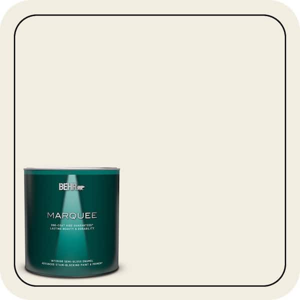 BEHR MARQUEE 1 qt. #12 Swiss Coffee Semi-Gloss Enamel Interior Paint & Primer