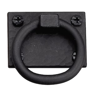 2 in. (50 mm) x 1 7/16 in. (36 mm) Matte Black Traditional Cabinet Ring Pull