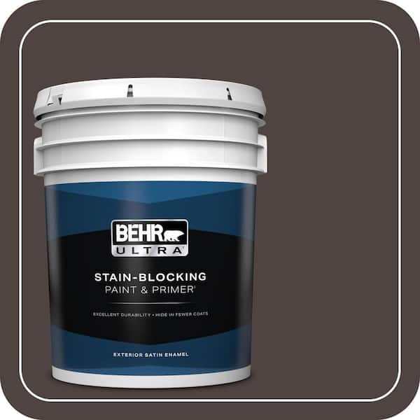 BEHR ULTRA 5 gal. #790B-7 Bitter Chocolate Satin Enamel Exterior Paint & Primer