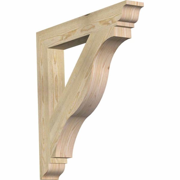 Ekena Millwork 4 in. x 30 in. x 30 in. Douglas Fir Funston Traditional Rough Sawn Bracket