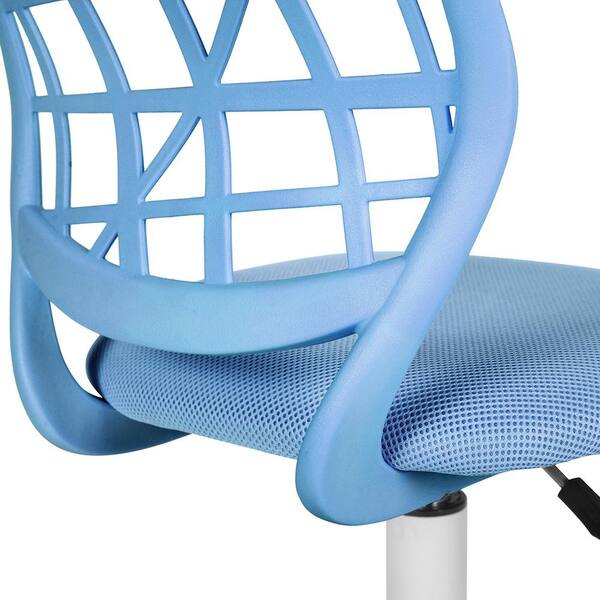 blue plastic office chair