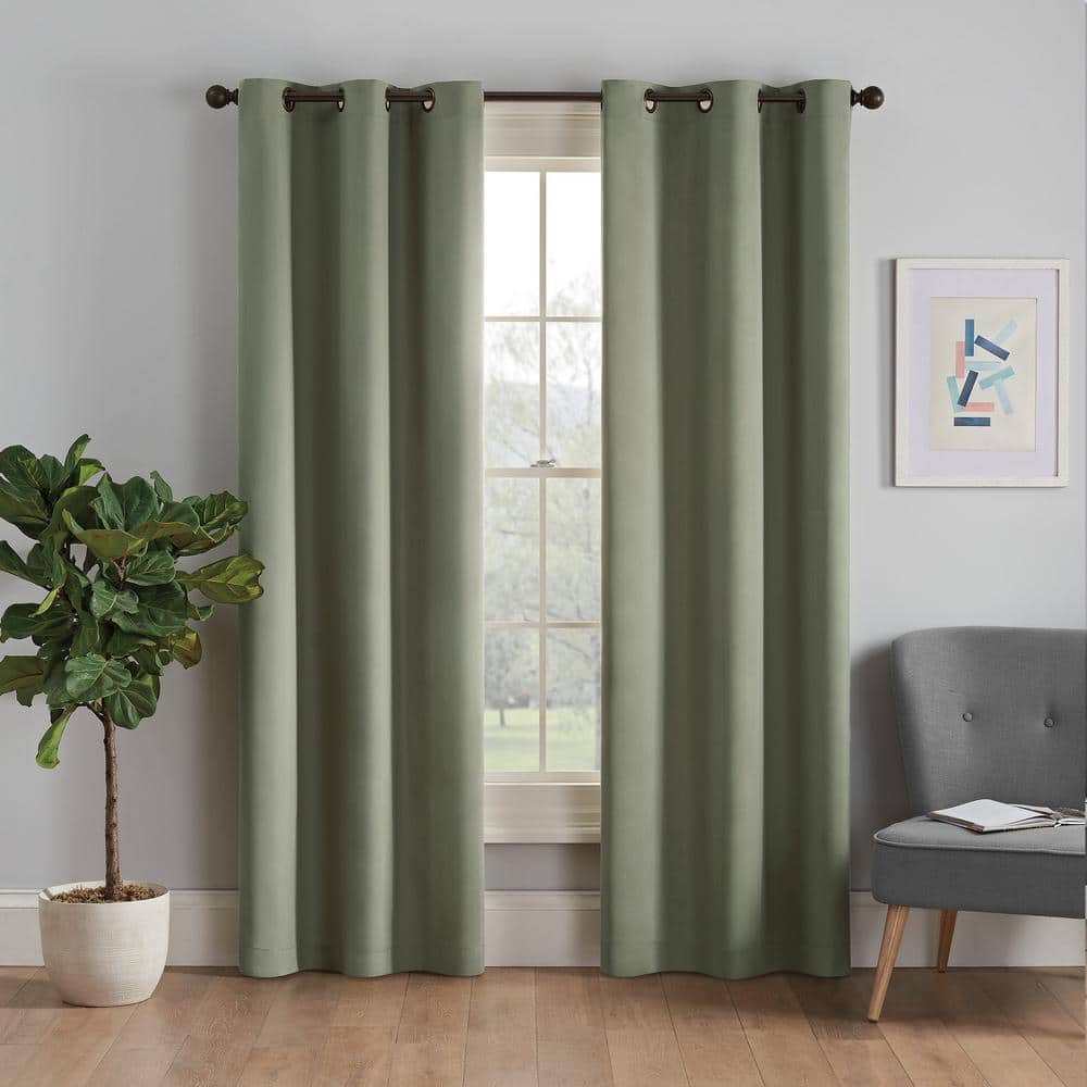Eclipse Microfiber Thermaback Moss Solid Polyester 42 in. W x 95