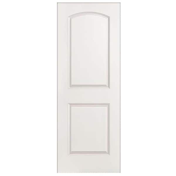 Masonite 30 in. x 80 in. Textured 2-Panel Arch Top Hollow Core Primed Composite Interior Door Slab