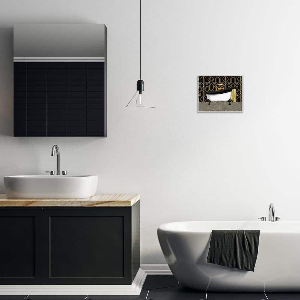 Bathroom in Deco Style by Conrad Knutsen Gray Framed Abstract Giclee Art Print 11 in. x 14 in. price history on PriceWatchPro