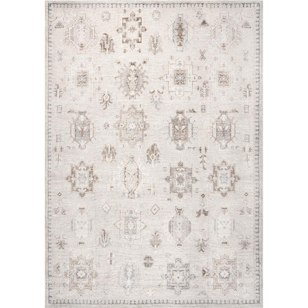 nuLOOM Krystin Beige 2 ft. 6 in. x 12 ft. Machine Washable Distressed  Indoor Runner Rug HJAU13A-26012 - The Home Depot