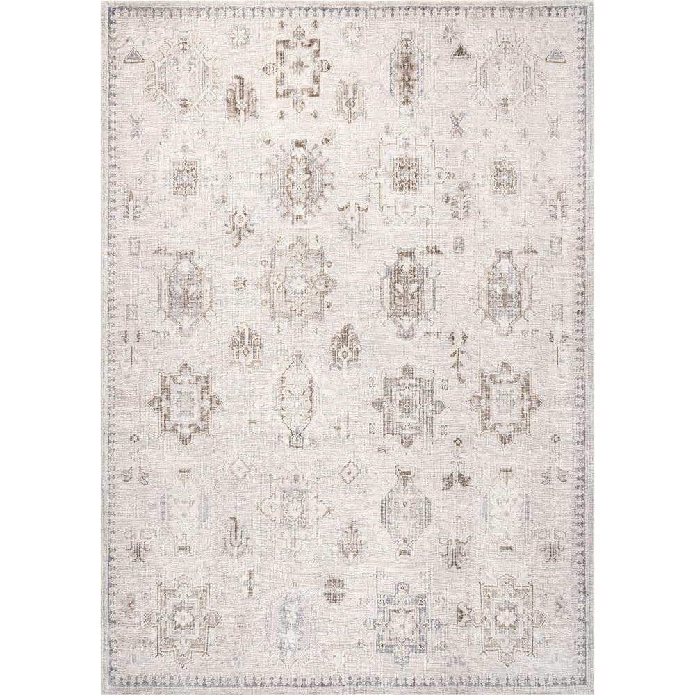 Linon Home Decor Harlem Cream and Gray 2 ft. x 10 ft. Runner rug THDR4627 -  The Home Depot