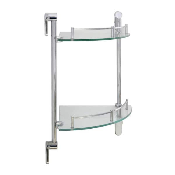 Fresca Ottimo Brushed Nickel 1-Tier Glass Wall Mount Corner