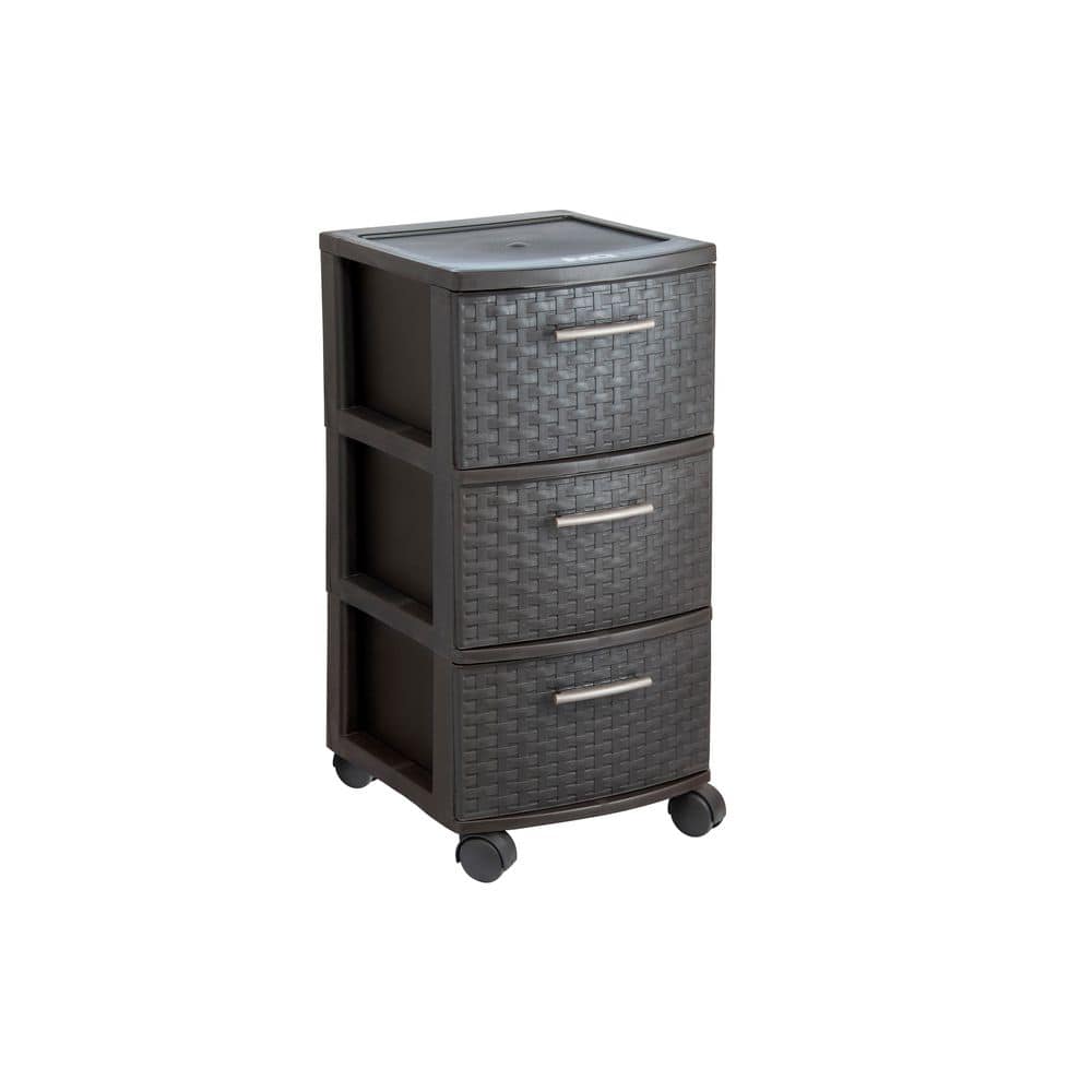 Infinity 3-Drawer Plastic Rolling Storage Cart in Espresso price history on PriceWatchPro