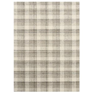 Tartan 5 x 8 Sand Plaid Pattern Area Rug for High Traffic Living Room Dining Room Bedroom