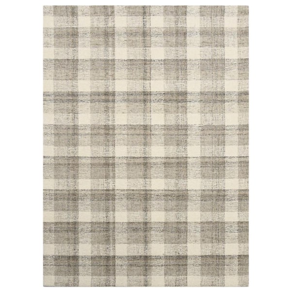 Unbranded Tartan 2 ft. X 3 ft. Sand Plaid Area Rug