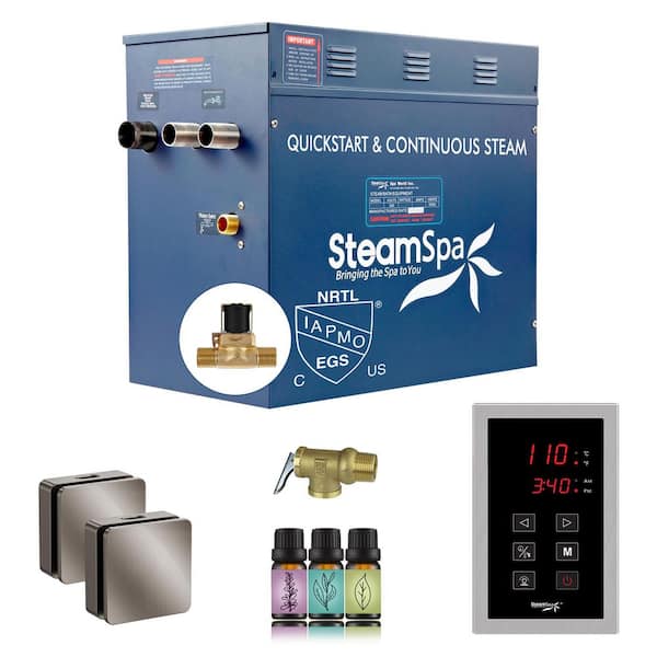 Oasis Series 12000-Watt Steam Generator with Continuous Steam Plus Easy Touch Pad and Auto Drain in Brushed Nickel
