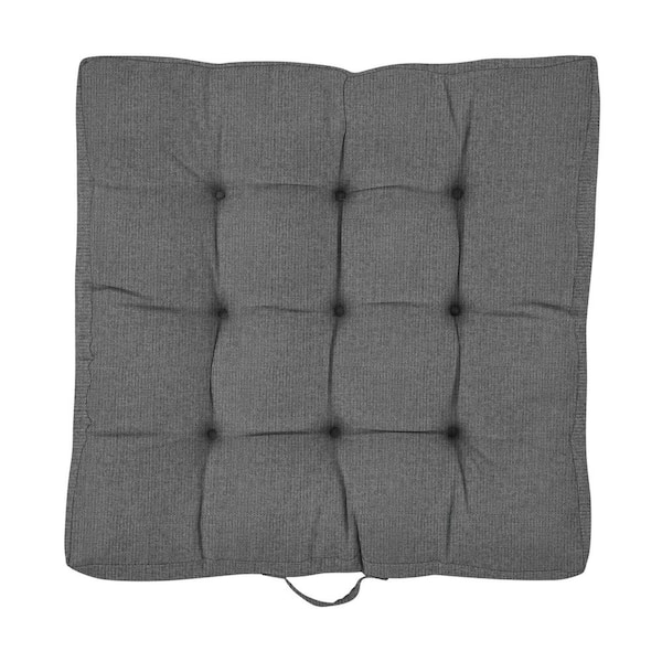 SORRA HOME Sorra Home 24 x 24 x 5 Deep Seating Outdoor Floor Cushion in Sunbrella Revive Charcoal