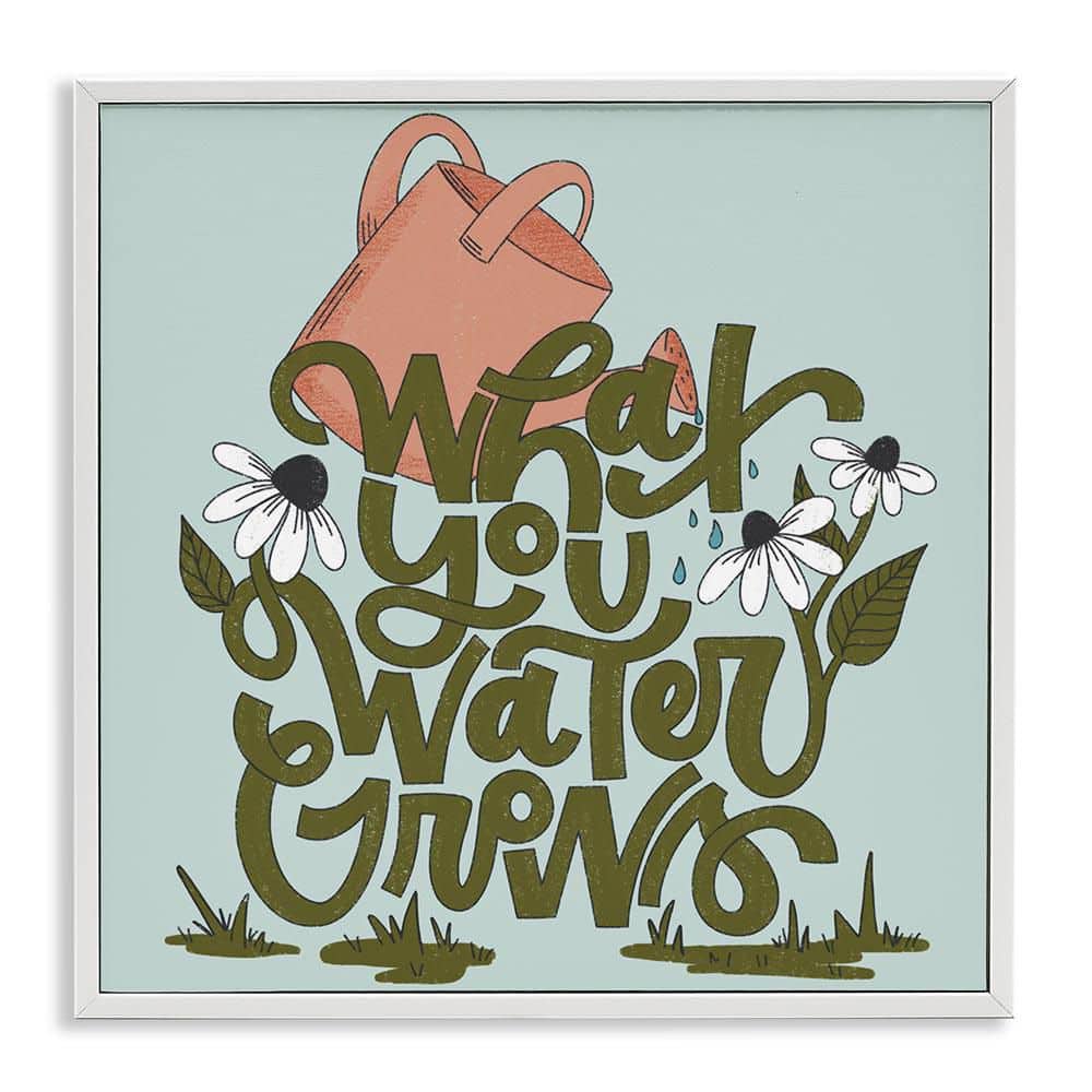 What You Water Grows by Sarah Hickman White Framed Coastal Giclee Art Print 12 in. x 12 in. price history on PriceWatchPro