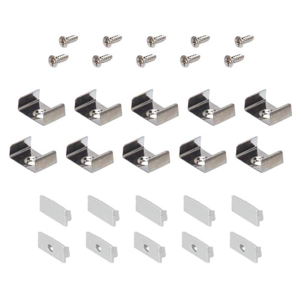Armacost Lighting Accessory Packs for LED Tape Light Mounting Channels, Easy Surface Mount, Grey