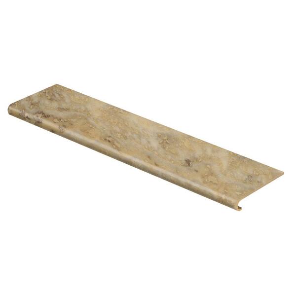 Cap A Tread Aegean Travertine Ivory 47 in. Long x 12-1/8 in. Deep x 1-11/16 in. Height Vinyl Overlay to Cover Stairs 1 in. Thick